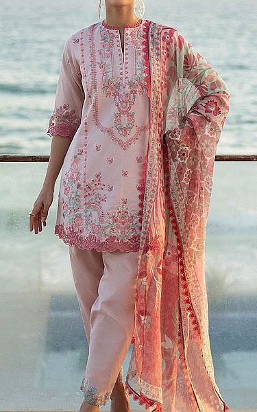 Zainab Chottani Pink Lawn Suit | Pakistani Lawn Dress in USA- Image 1