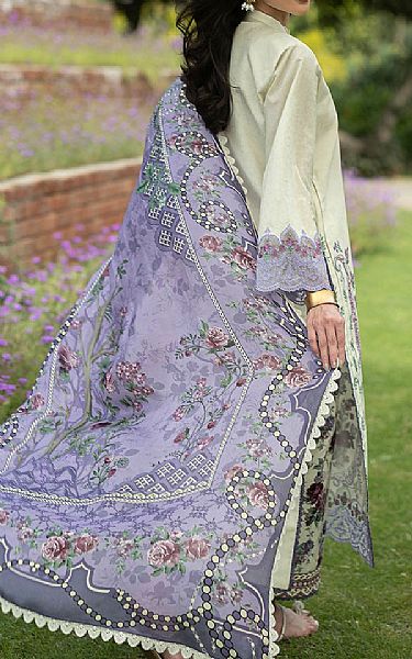 Zainab Chottani Ivory/Lavender Lawn Suit | Pakistani Lawn Dress in USA- Image 2
