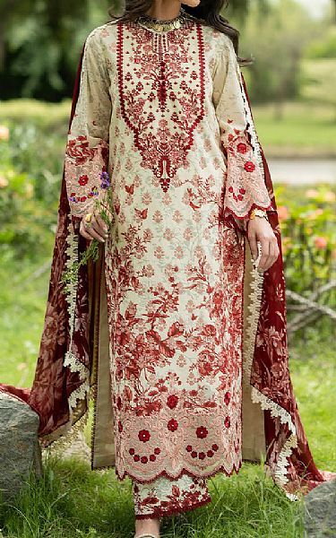 Zainab Chottani Off-white Lawn Suit | Pakistani Lawn Dress in USA- Image 1