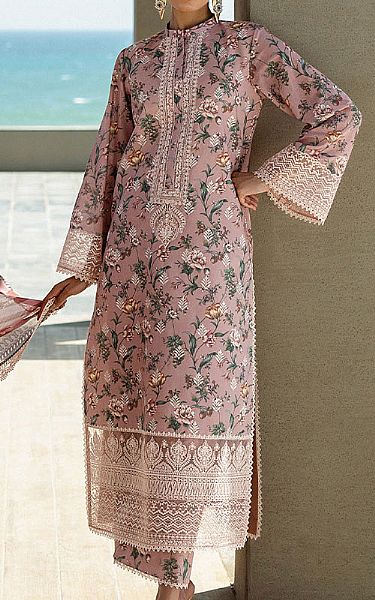 Zainab Chottani Dusty Pink Lawn Suit | Pakistani Lawn Dress in USA- Image 1