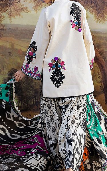 Zainab Chottani Off-white Jacquard Suit | Pakistani Lawn Dress in USA- Image 2