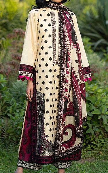 Zainab Chottani Off-white Lawn Suit | Pakistani Lawn Dress in USA- Image 1