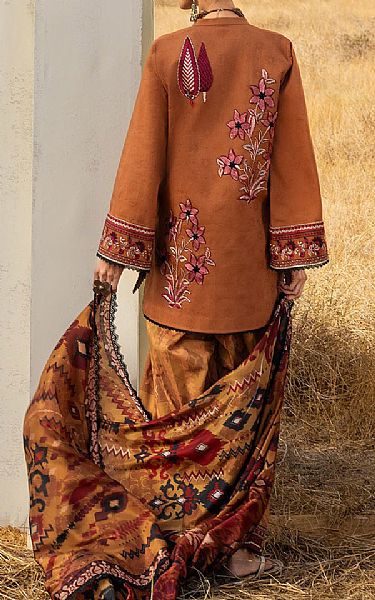 Zainab Chottani Beaver Brown Jacquard Suit | Pakistani Lawn Dress in USA- Image 2