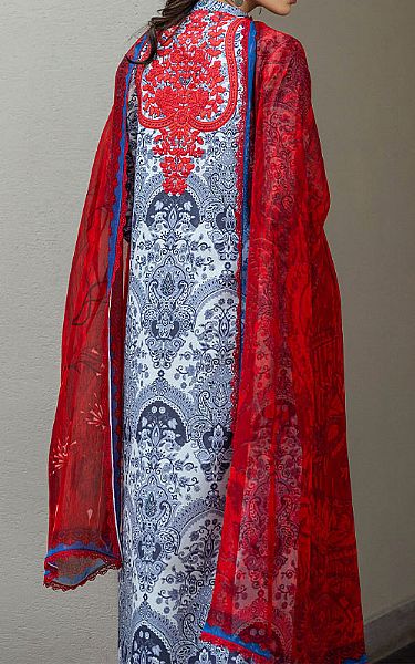 Zainab Chottani White/Blue Lawn Suit | Pakistani Lawn Dress in USA- Image 2