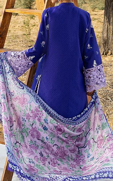 Zainab Chottani Navy Blue Jacquard Suit | Pakistani Lawn Dress in USA- Image 2