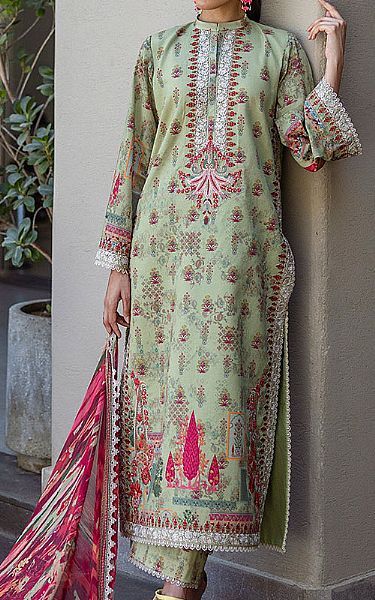 Zainab Chottani Pistachio Lawn Suit | Pakistani Lawn Dress in USA- Image 1