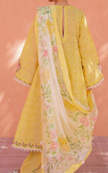 Zara Shahjahan Yellow Lawn Suit | Pakistani Lawn Suits- Image 2