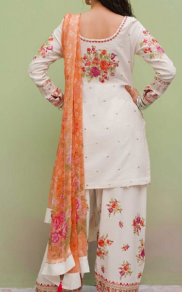 Zara Shahjahan White Jacquard Suit | Pakistani Lawn Suits- Image 2
