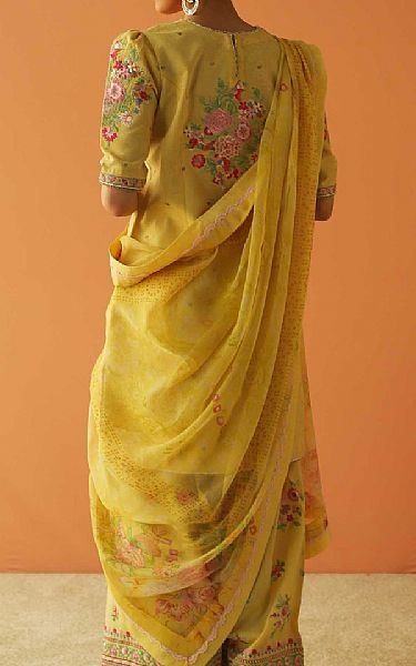 Zara Shahjahan Yellow Jacquard Suit | Pakistani Lawn Suits- Image 2
