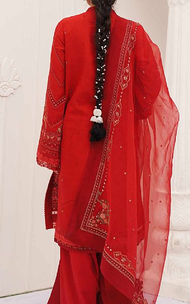 Zara Shahjahan Red Lawn Suit | Pakistani Lawn Suits- Image 2