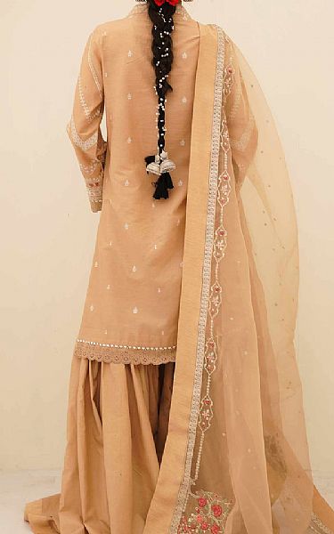 Zara Shahjahan Fawn Brown Lawn Suit | Pakistani Lawn Suits- Image 2