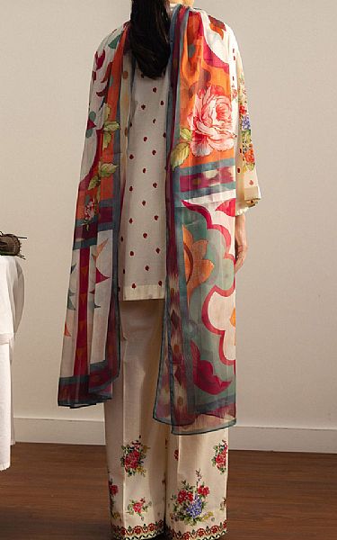 Zara Shahjahan Ivory Lawn Suit | Pakistani Lawn Dress in USA- Image 2