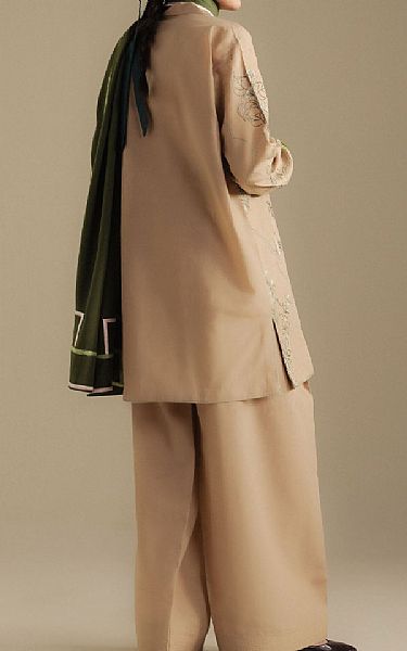 Zara Shahjahan Beige Khaddar Suit | Pakistani Winter Dresses in USA- Image 2