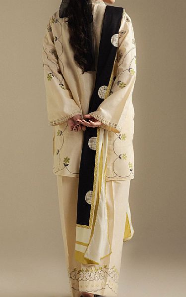 Zara Shahjahan Off White Khaddar Suit | Pakistani Winter Dresses in USA- Image 2
