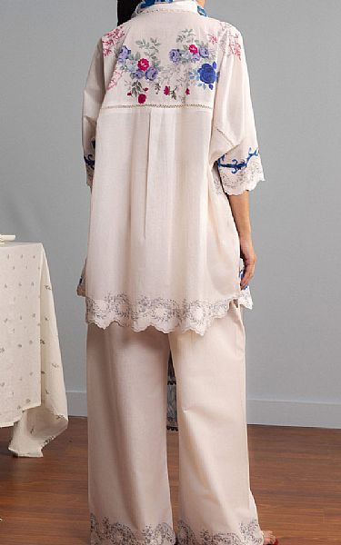 Zara Shahjahan Off White Lawn Suit | Pakistani Lawn Dress in USA- Image 2