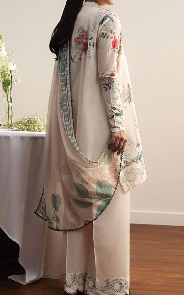 Zara Shahjahan Off White Lawn Suit | Pakistani Lawn Dress in USA- Image 2