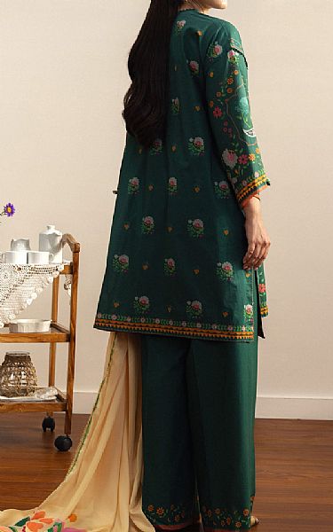 Zara Shahjahan Green Lawn Suit | Pakistani Lawn Dress in USA- Image 2