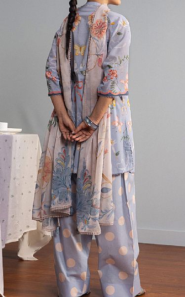 Zara Shahjahan Lavender Grey Lawn Suit | Pakistani Lawn Dress in USA- Image 2