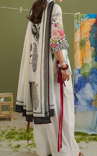 Zara Shahjahan White/Black Lawn Suit | Pakistani Lawn Dress in USA- Image 2