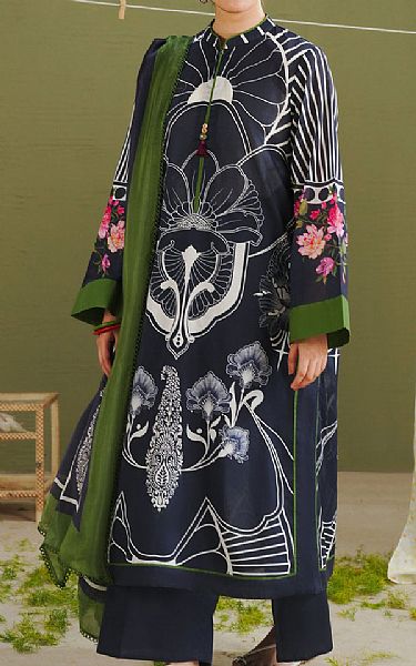 Zara Shahjahan Black Lawn Suit | Pakistani Lawn Dress in USA- Image 1