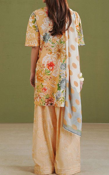 Zara Shahjahan Persian Orange Lawn Suit | Pakistani Lawn Dress in USA- Image 2