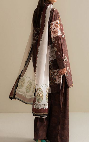 Zara Shahjahan Rose Taupe Lawn Suit | Pakistani Lawn Dress in USA- Image 2