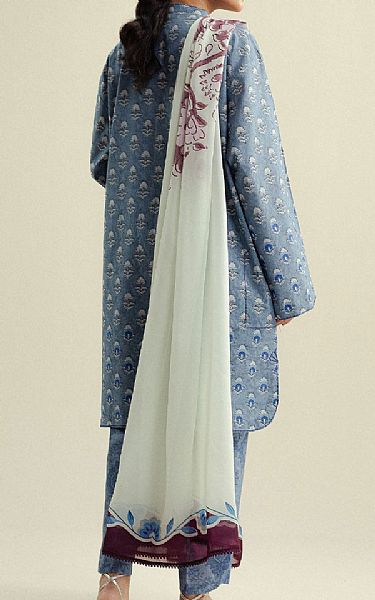Zara Shahjahan Cadet Grey Cambric Suit | Pakistani Winter Dresses in USA- Image 2