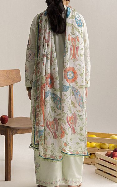 Zara Shahjahan Light Green Lawn Suit | Pakistani Lawn Dress in USA- Image 2
