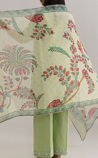 Zara Shahjahan Green Lawn Suit | Pakistani Lawn Dress in USA- Image 2
