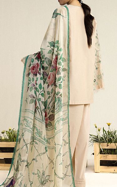 Zara Shahjahan Ivory/Green Lawn Suit | Pakistani Lawn Dress in USA- Image 2