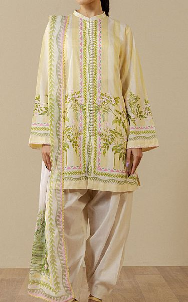 Zara Shahjahan Ivory Lawn Suit | Pakistani Lawn Dress in USA- Image 1