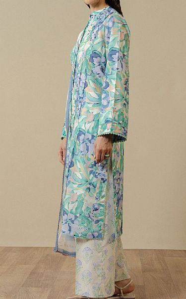 Zara Shahjahan Aqua Lawn Suit | Pakistani Lawn Dress in USA- Image 2