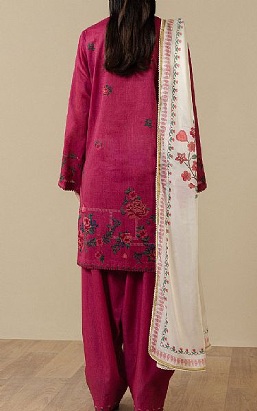 Zara Shahjahan Solid Pink Lawn Suit | Pakistani Lawn Dress in USA- Image 2
