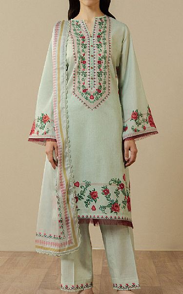 Zara Shahjahan Light Turquoise Lawn Suit | Pakistani Lawn Dress in USA- Image 1