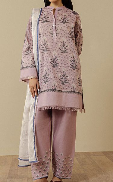 Zara Shahjahan Tea Pink Lawn Suit | Pakistani Lawn Dress in USA- Image 1