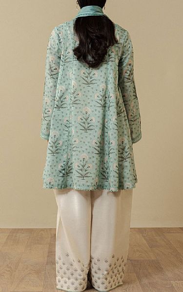 Zara Shahjahan Light Turquoise Lawn Suit | Pakistani Lawn Dress in USA- Image 2