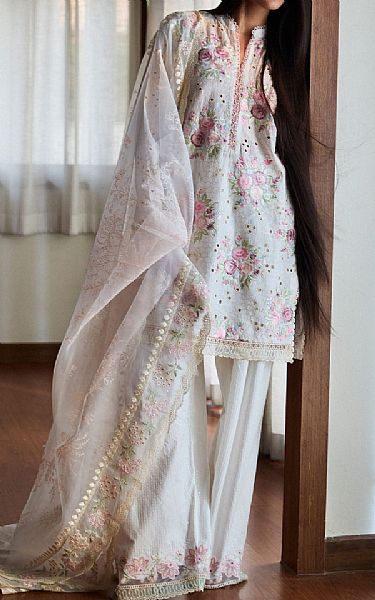 Zara Shahjahan White Lawn Suit | Pakistani Lawn Dress in USA- Image 1