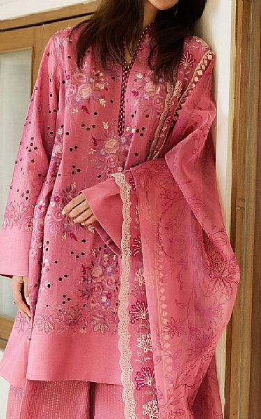 Zara Shahjahan Rose Pink Lawn Suit | Pakistani Lawn Dress in USA- Image 2