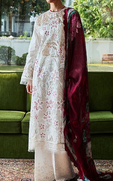 Zara Shahjahan White Lawn Suit | Pakistani Lawn Dress in USA- Image 1