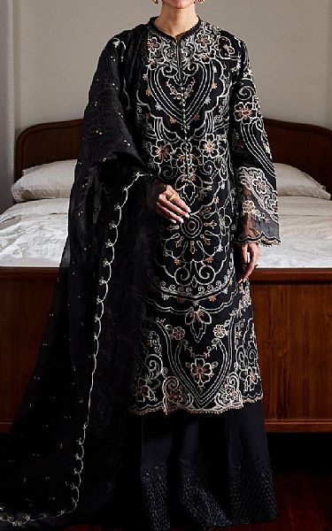 Zara Shahjahan Black Lawn Suit | Pakistani Lawn Dress in USA- Image 1