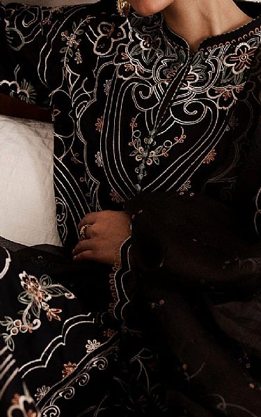 Zara Shahjahan Black Lawn Suit | Pakistani Lawn Dress in USA- Image 2
