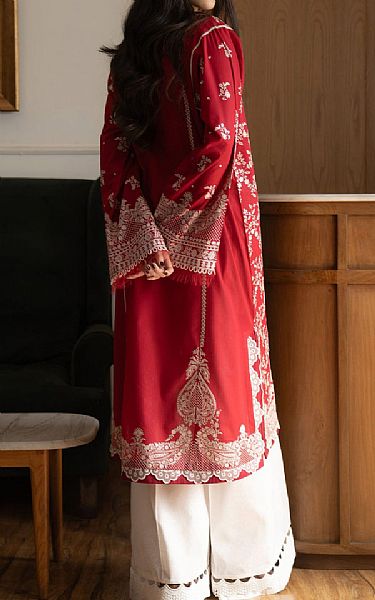 Zara Shahjahan Red Lawn Suit | Pakistani Lawn Dress in USA- Image 2