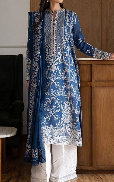Zara Shahjahan Blue Lawn Suit | Pakistani Lawn Dress in USA- Image 1