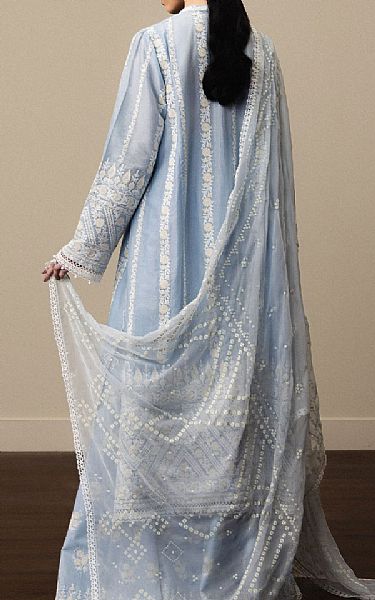 Zara Shahjahan Baby Blue Lawn Suit | Pakistani Lawn Dress in USA- Image 2