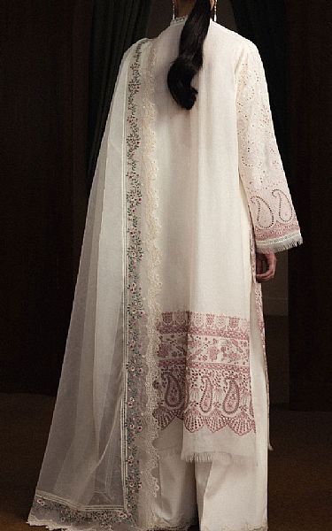 Zara Shahjahan Off-white Lawn Suit | Pakistani Lawn Dress in USA- Image 2