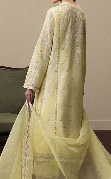 Zara Shahjahan Yellow Lawn Suit | Pakistani Lawn Dress in USA- Image 2