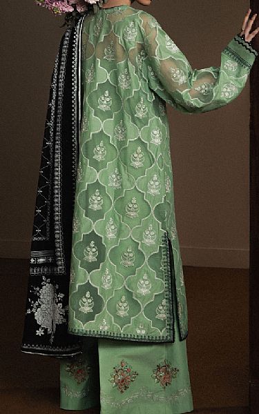 Zara Shahjahan Pastel Green Lawn Suit | Pakistani Lawn Dress in USA- Image 2