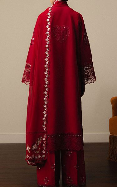 Zara Shahjahan Scarlet Lawn Suit | Pakistani Lawn Dress in USA- Image 2