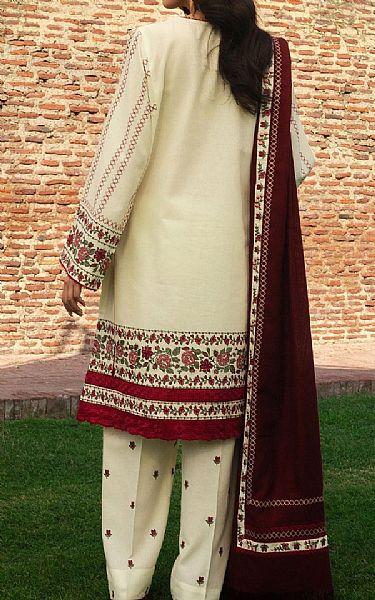Zara Shahjahan Off White Khaddar Suit | Pakistani Winter Dresses in USA- Image 2