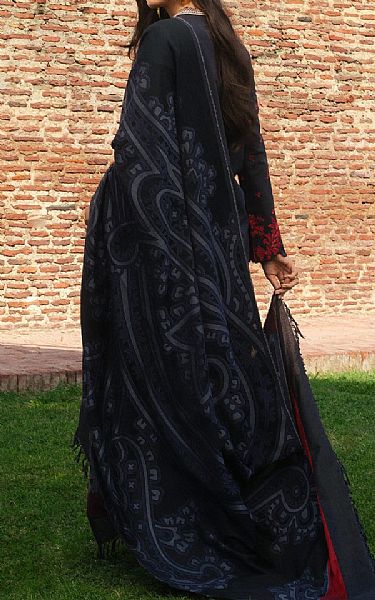 Zara Shahjahan Black Khaddar Suit | Pakistani Winter Dresses in USA- Image 2
